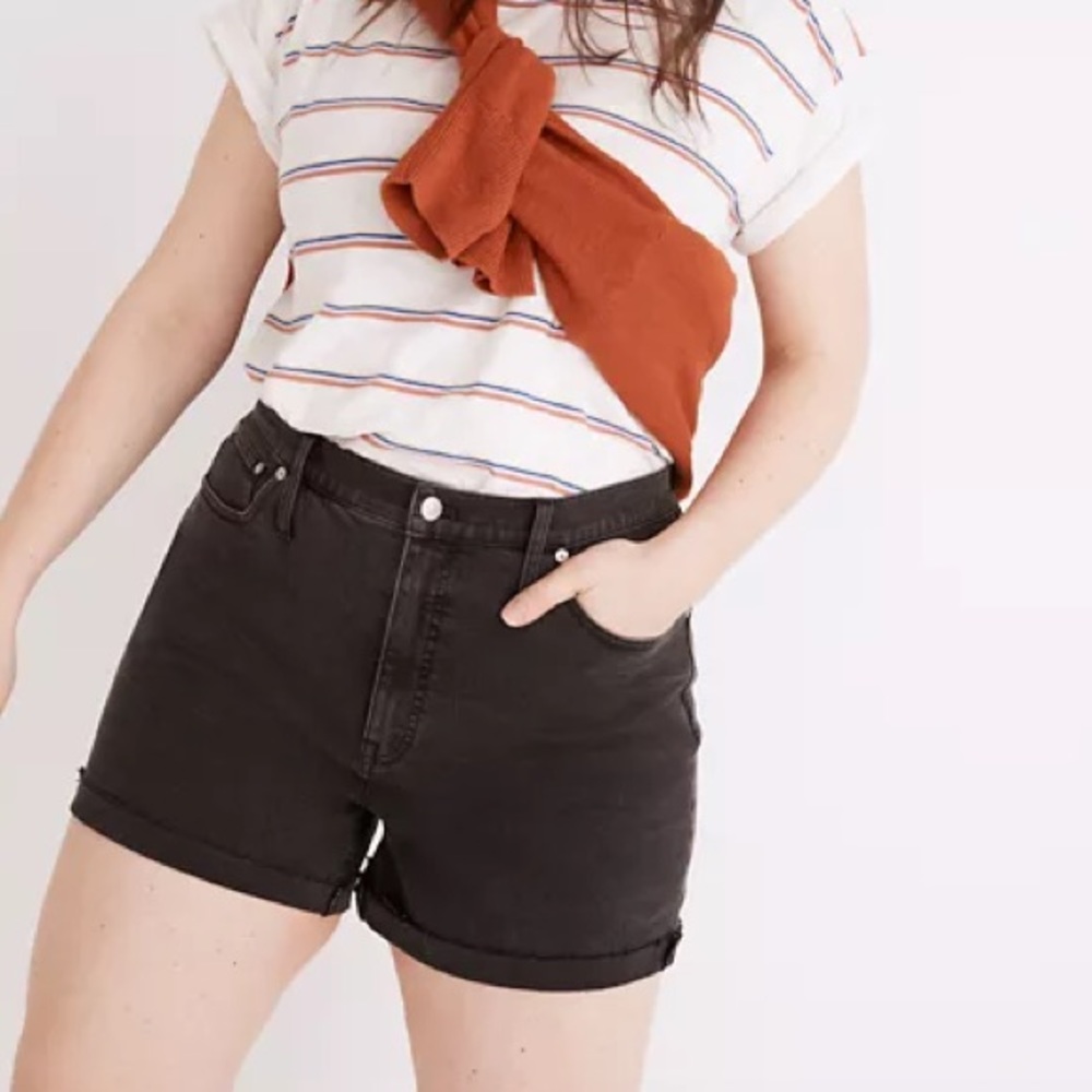 Madewell High Rise Black Jean Shorts